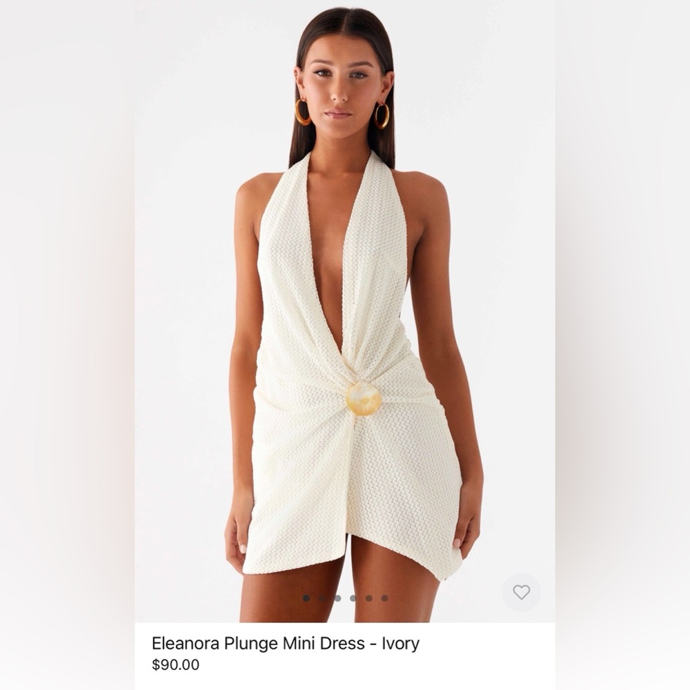 *NWOT* Eleanora Plunge Mini Dress - Ivory